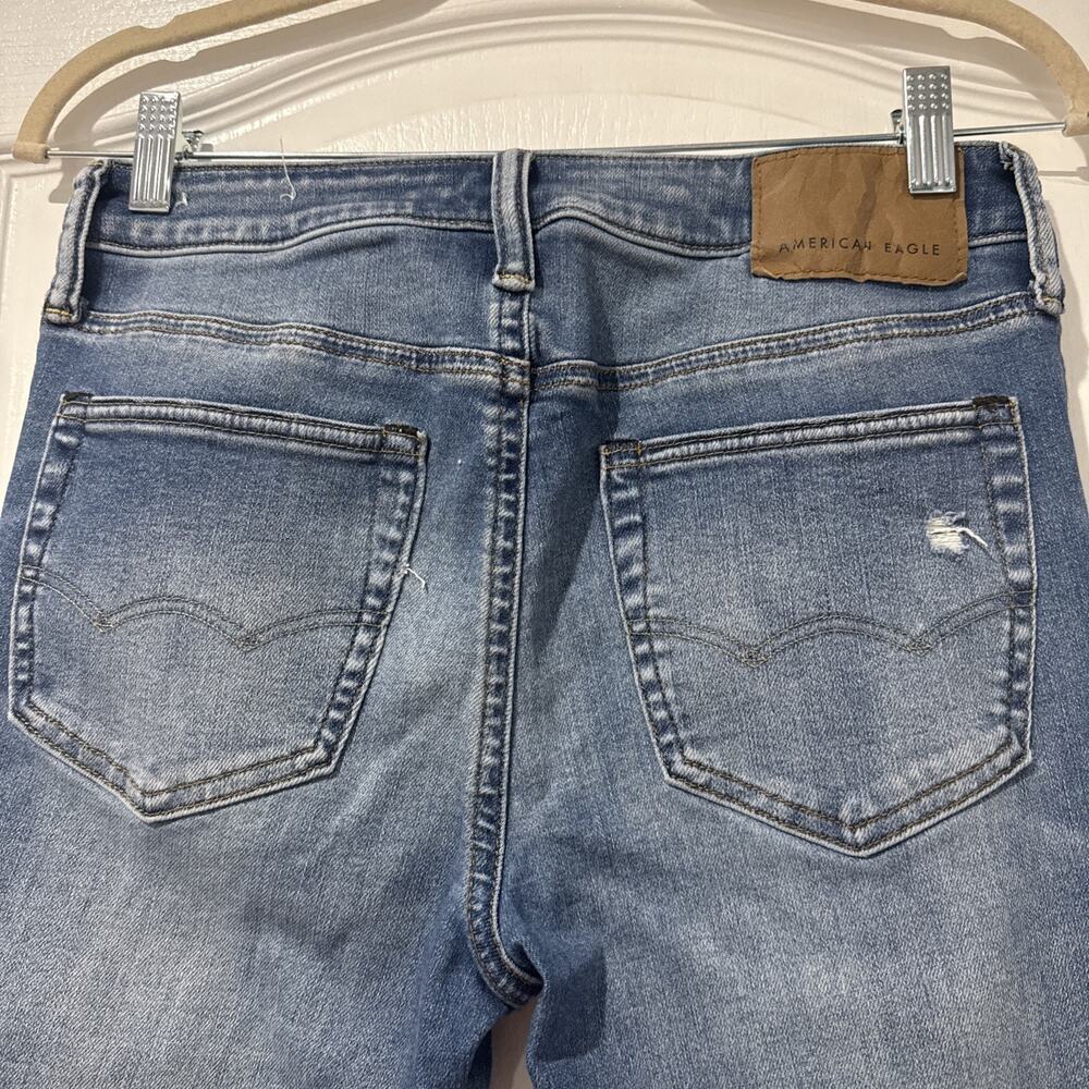 American Eagle Airflex 360 Patched Athletic Skinny Fit Jeans Size 30 X 30 Mens - Picture 6 of 12